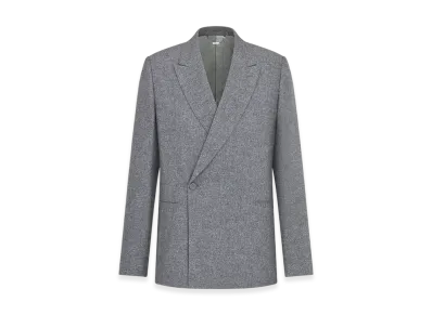 Dior Icons Oblique Silk Cashmere Flannel Jacket "Gray"