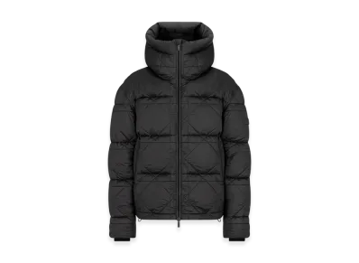 Dior Cannage Hooded Down Jacket Technical Fabric "Black"