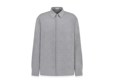 Dior Icons Cannage Silk Blend Shirt "Gray"