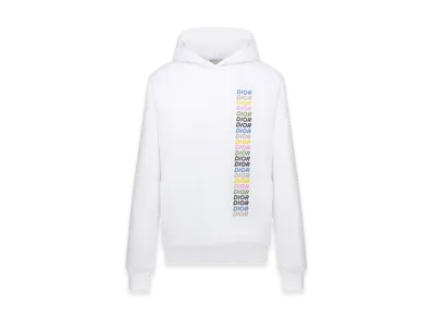 Dior Logo Print Hoodie "White"