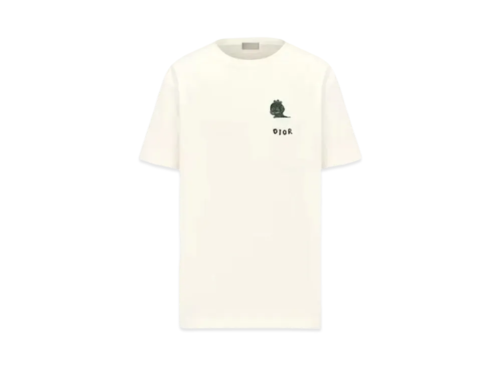 Dior & Otani Workshop Relaxed Fit T-shirt Slub Cotton Jersey "White"