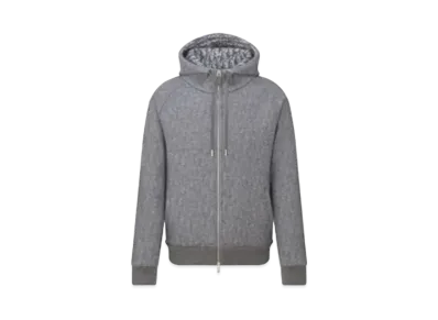 Dior Icons Hooded Sweatshirt Cashmere and Wool Jacquard "Gray"