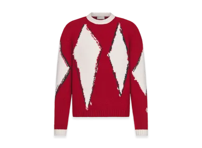 Dior Peter Doig Sweater Wool Blend Intarsia "Red"
