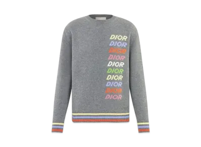 Dior Sweater Wool and Cashmere Intarsia "Gray"