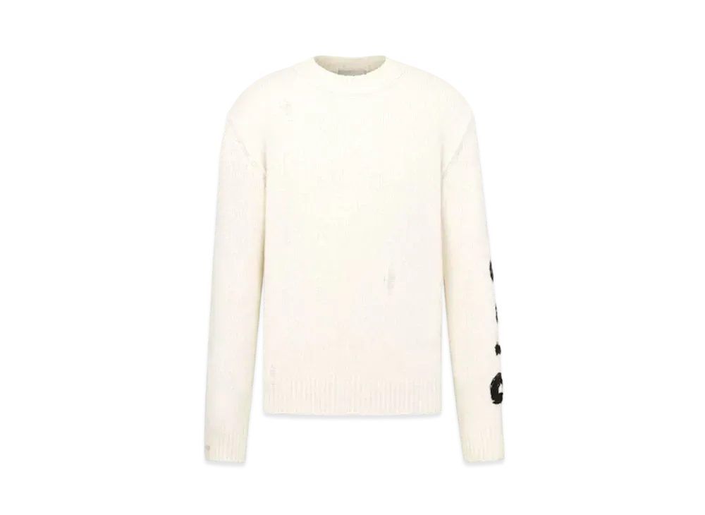 Dior & Otani Workshop Sweater Wool and Cashmere Jersey "White"