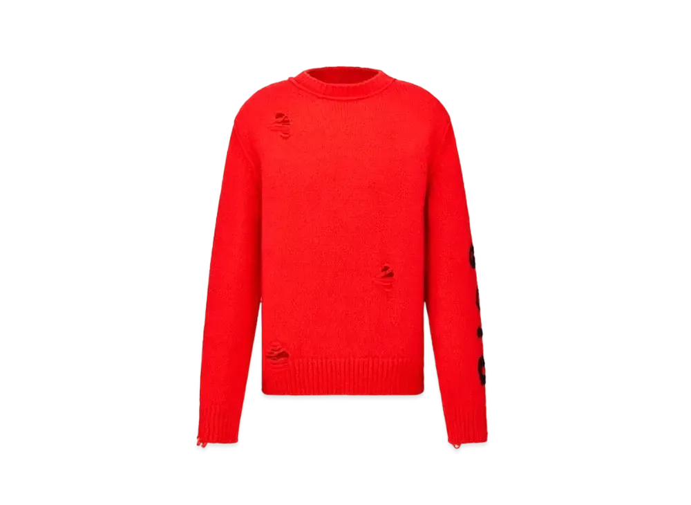 Dior & Otani Workshop Sweater Wool and Cashmere Jersey "Red"