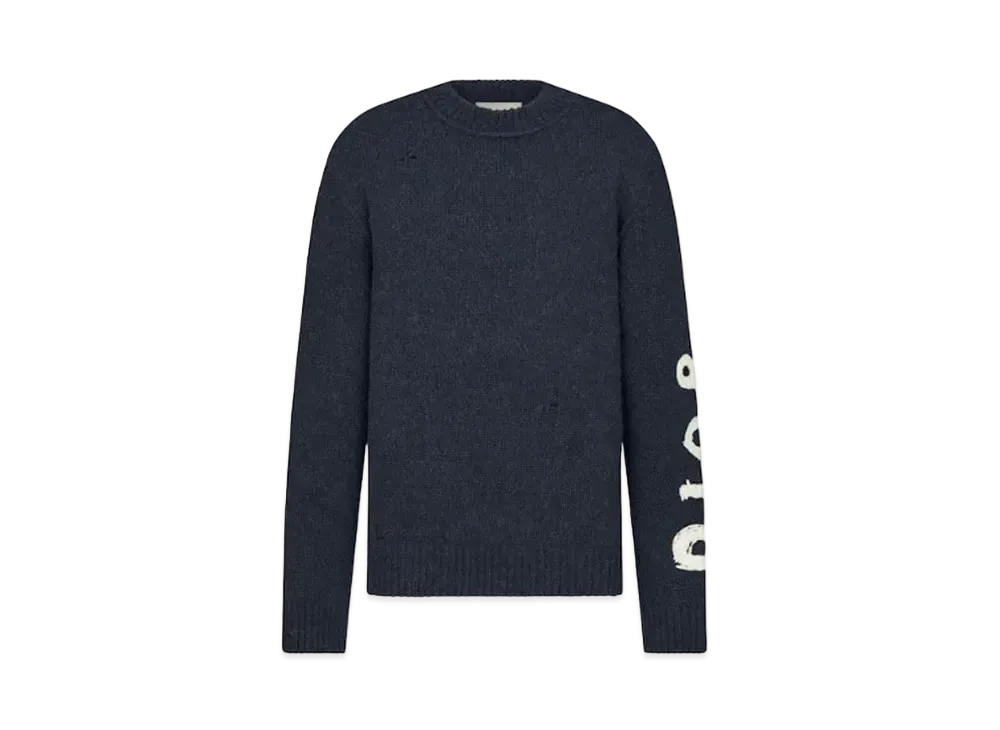 Dior & Otani Workshop Sweater Wool and Cashmere Jersey "Blue"