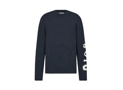 Dior & Otani Workshop Sweater Wool and Cashmere Jersey "Blue"