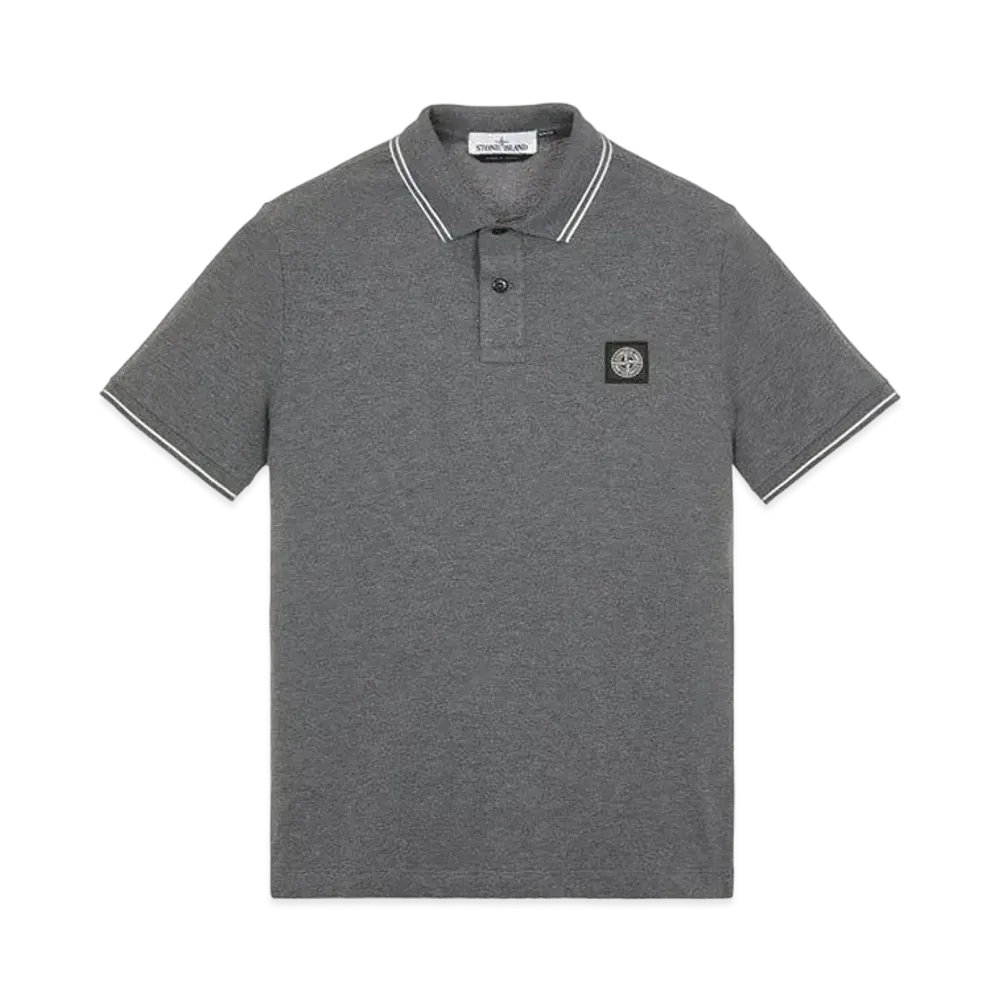 Stone Island 22S18 STRETCH COTTON PIQUE_SLIM FIT "Dark Grey Malange"