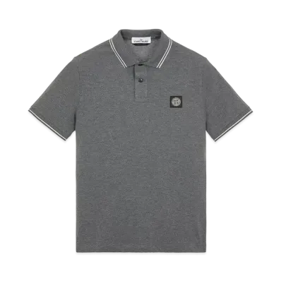 Stone Island 22S18 STRETCH COTTON PIQUE_SLIM FIT "Dark Grey Malange"