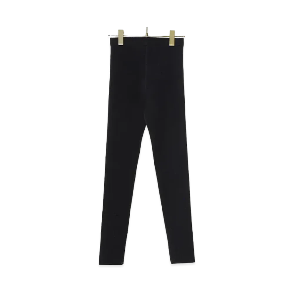 COMOLI Women's Wool Ribbed Tights "Black"