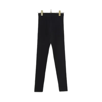COMOLI Women's Wool Ribbed Tights "Black"