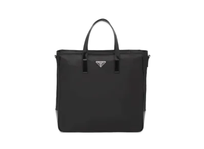 PRADA Re-Nylon And Leather Tote "Black"