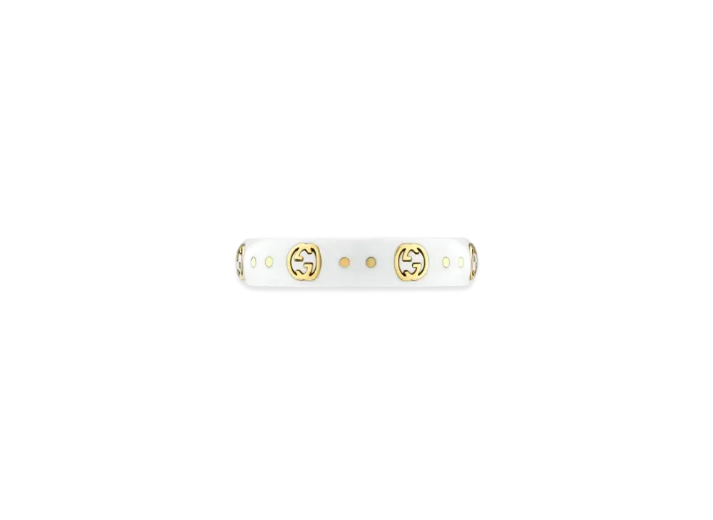GUCCI Icon Interlocking G Ring "White"