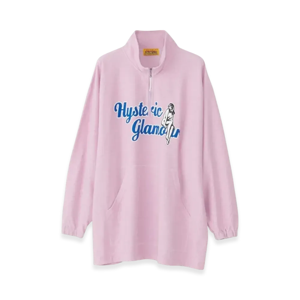 HYSTERIC GLAMOUR Varsity Script Oversized Pullover "Pink"