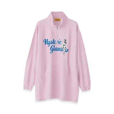 HYSTERIC GLAMOUR Varsity Script Oversized Pullover "Pink"