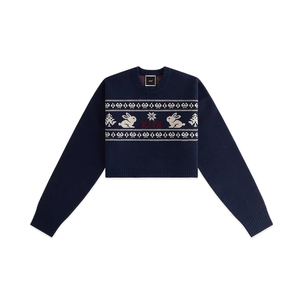 Kithmas Women Freja Cropped Bunny Sweater "Ink"
