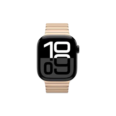 Apple Watch Series 10 GPS Model Jet Black Aluminiumcase Stainless Steel Link Bracelet "Gold"