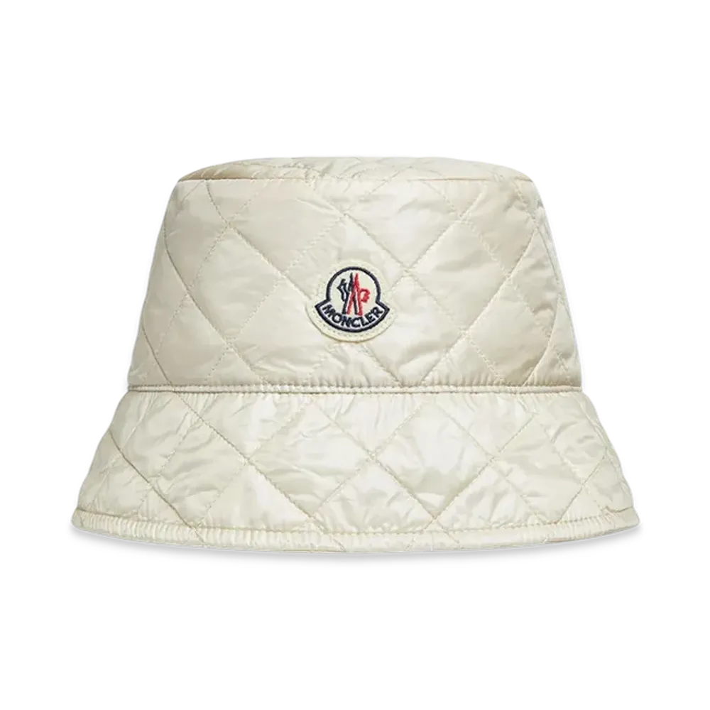 MONCLER Diamond-Quilted Padded Bucket Hat "White"