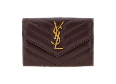 Saint Laurent Women's Envelope Small Wallet "Bordeaux"