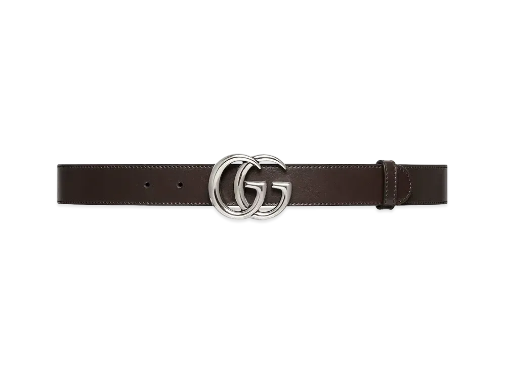 GUCCI GG Marmont Thin Belt "Brown"