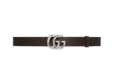 GUCCI GG Marmont Thin Belt "Brown"