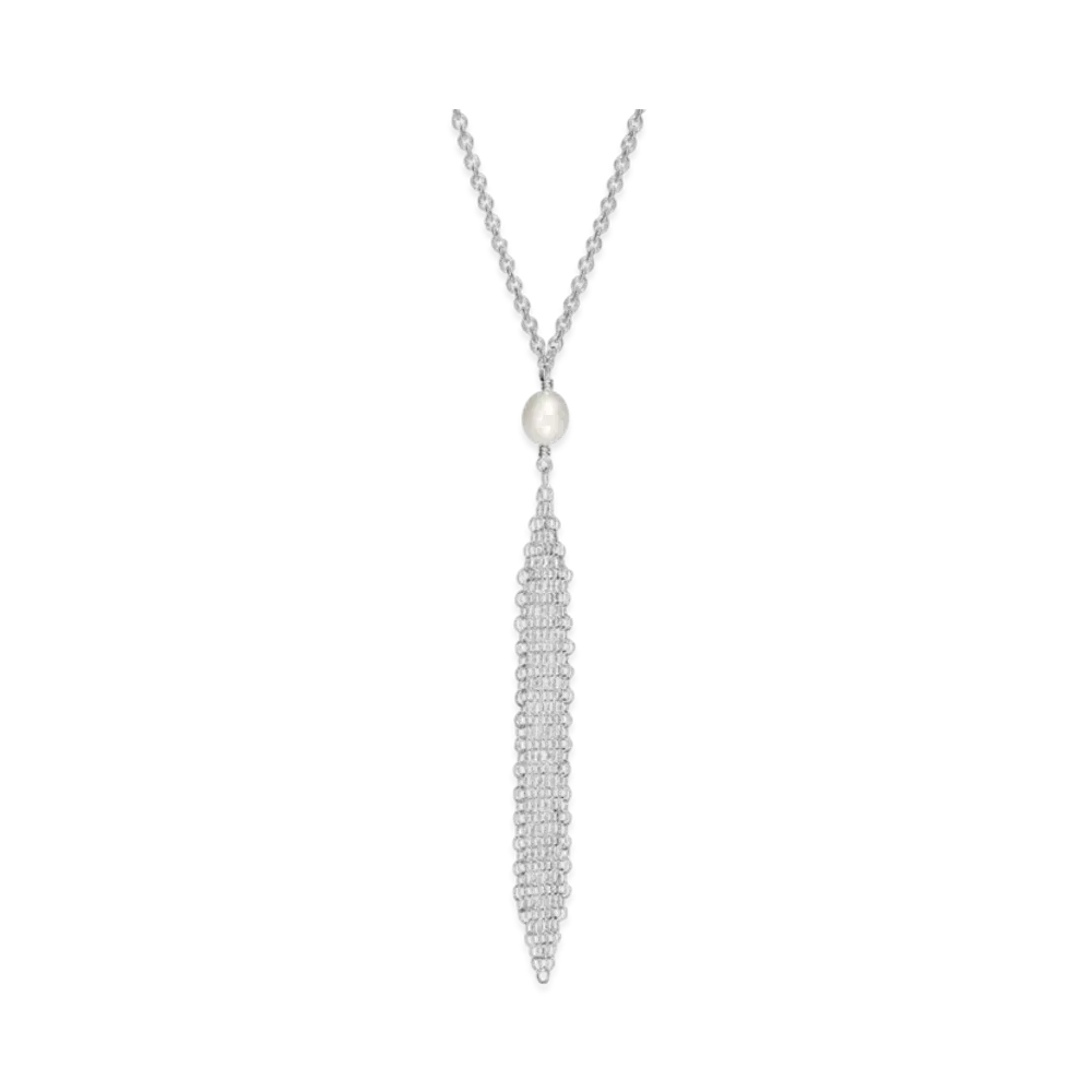 Tiffany & Co. Elsa Peretti Mesh Tassel Pendant Freshwater Pearl "Silver"
