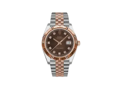 ROLEX Date-Just 41 Chocolate Brown Dial 10P Diamonds 126331G