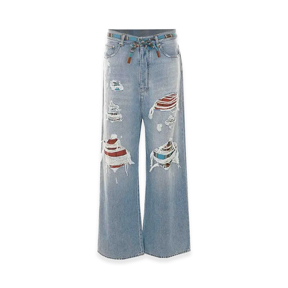 AMIRI Surfrider Flannel Repair Jeans "Blue"