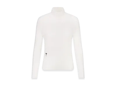 Dior Women's Turtleneck Sweater Cashmere Silk Ribbed Knit "Ecru"