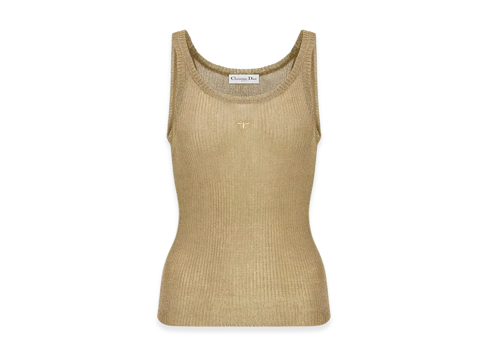 Dior Women's Tank Top Technical Ribbed Mesh "Gold"
