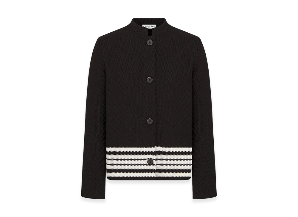 Dior Women's Mariniere Jacket Silk Knit "Black/White"