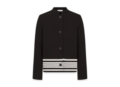 Dior Women's Mariniere Jacket Silk Knit "Black/White"