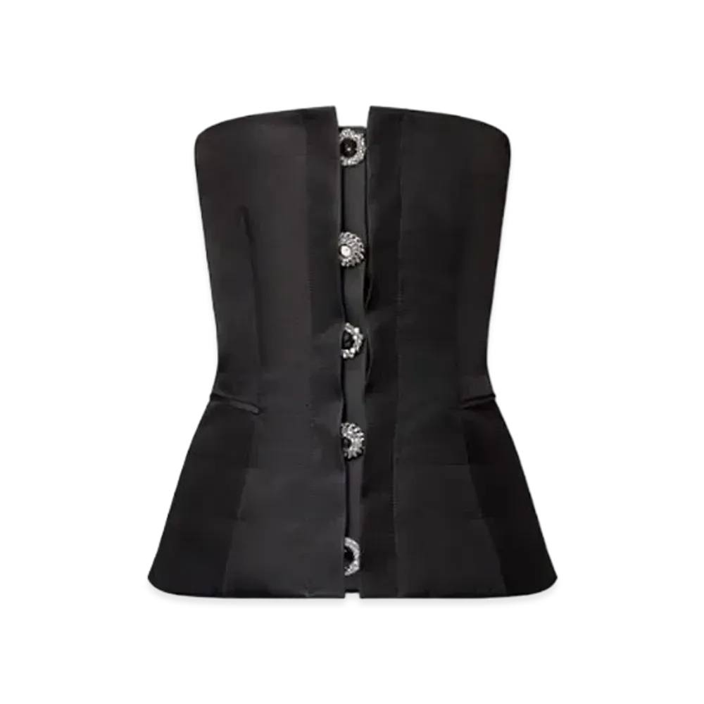 Louis Vuitton Jewel Button Corset Top "Noir"