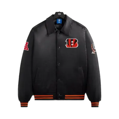 Kith x the NFL: Bengals Satin Bomber Jacket "Black"