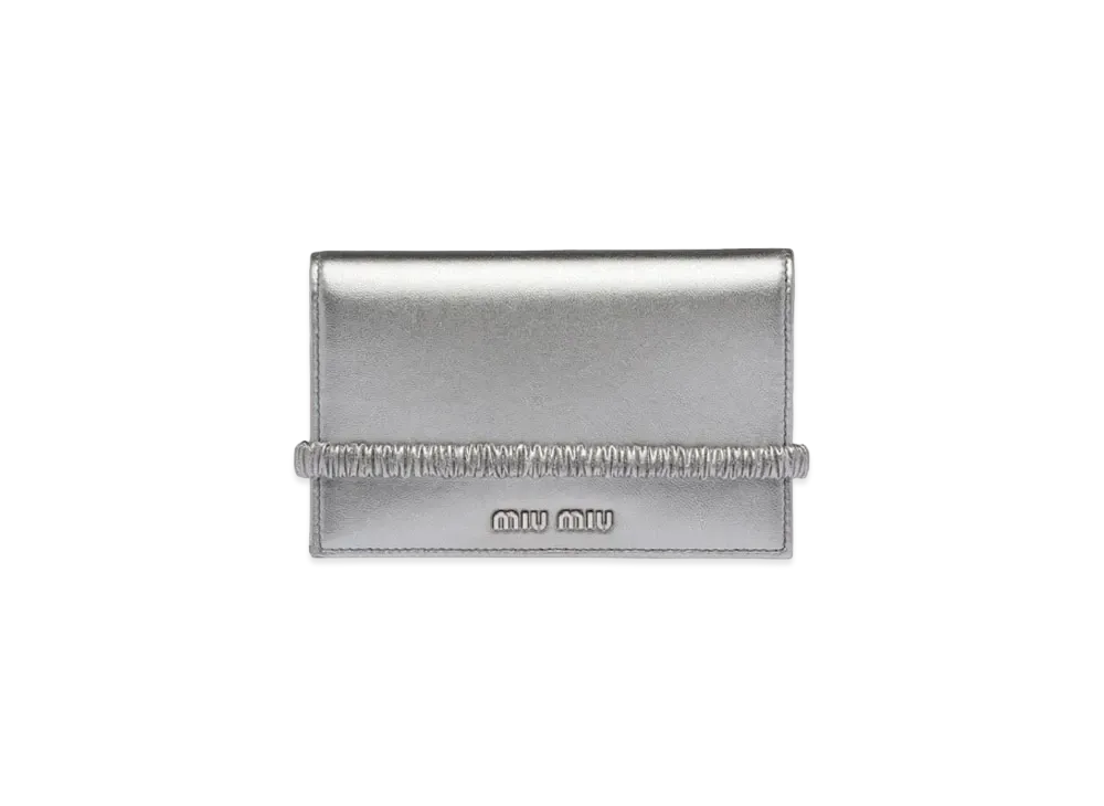 MIU MIU Nappa Leather Wallet "Silver"