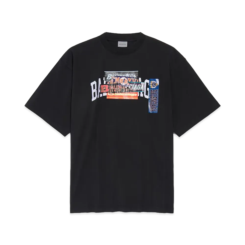 BALENCIAGA Bumper Stickers Medium Fit T-Shirt "Black"