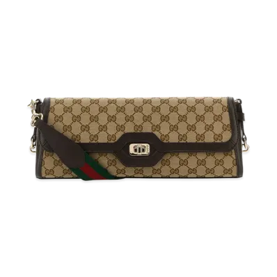 GUCCI Women's Original GG Fabric Medium Luce Shoulder Bag "Beige"