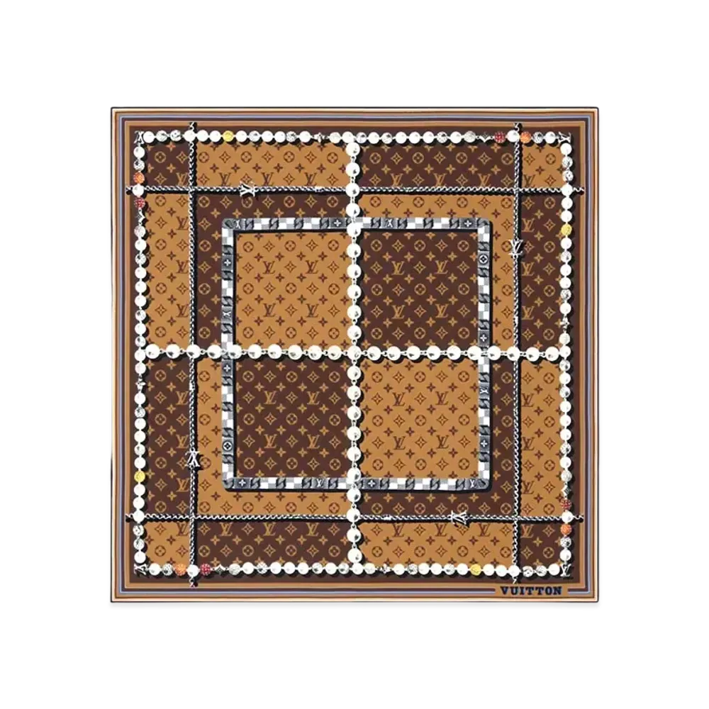 Louis Vuitton Dandy Monogram Silk Square "Marron"