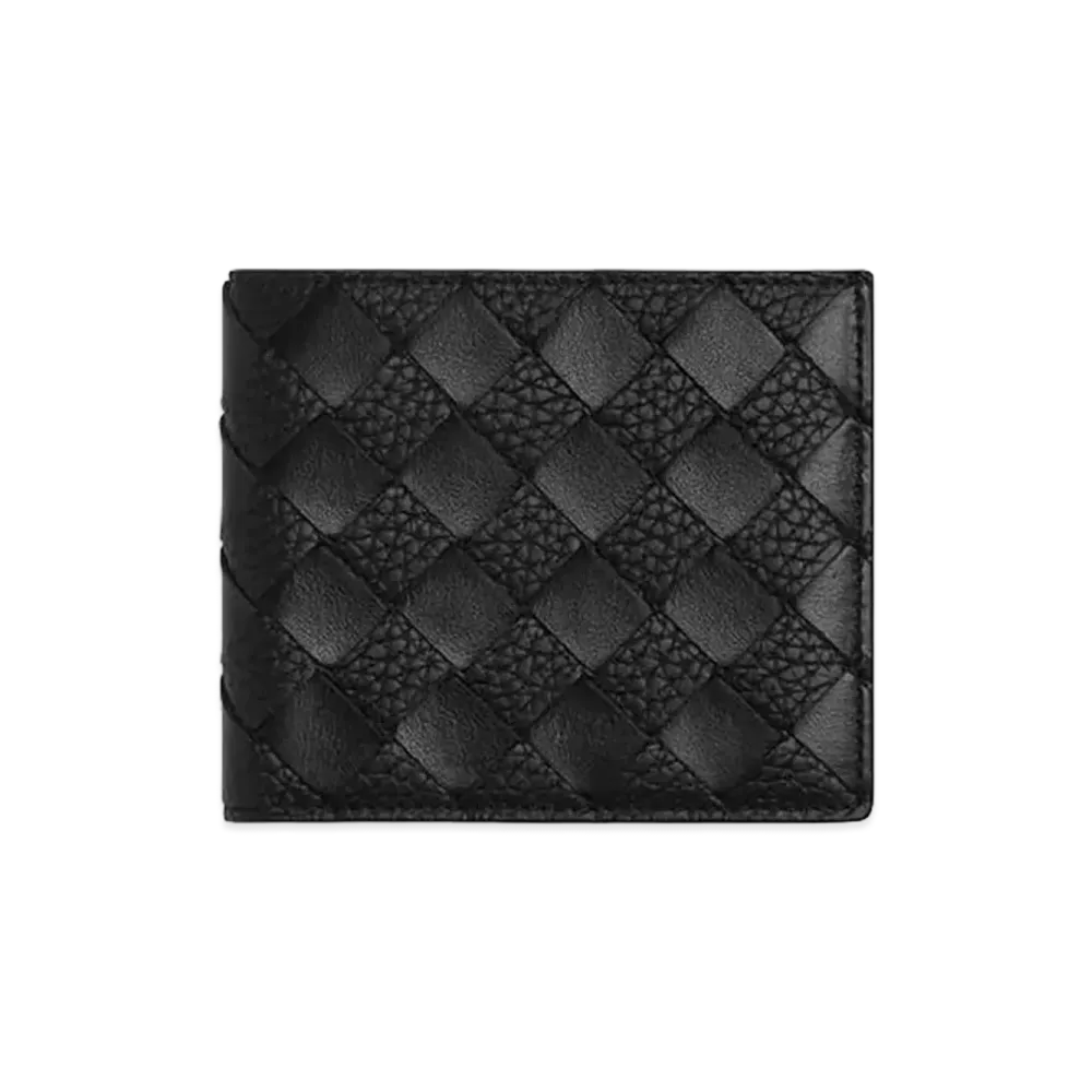 Bottega Veneta Intrecciato Bi-fold Wallet "Black"