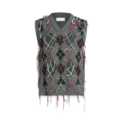 Maison Margiela Cut-Out Knit Tank "Grey/Dark Green"