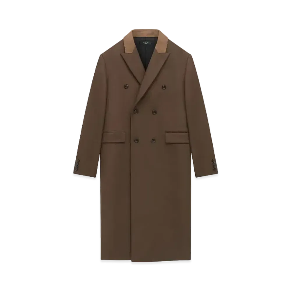 AMIRI Double-Breasted Overcoat "Dark Brown"