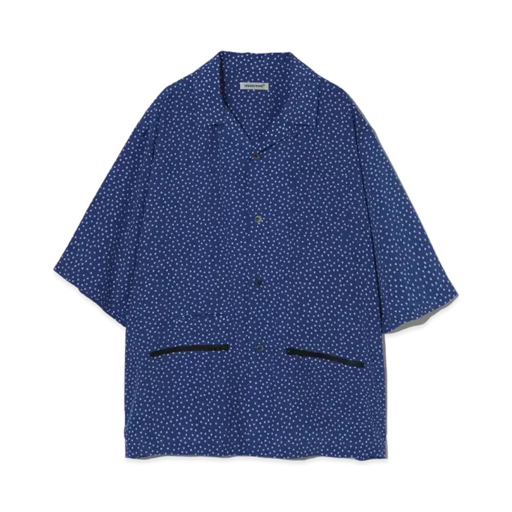 UNDERCOVER Dot Print Polyester Open Collar Shirt "Blue"