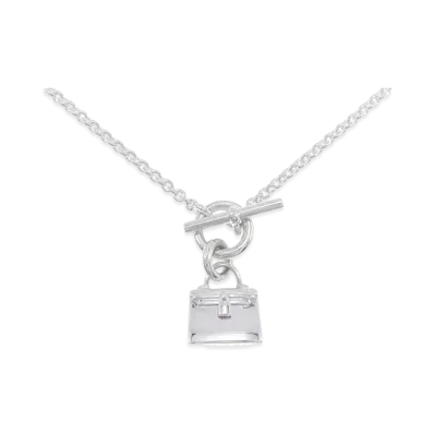 Hermes Amulettes Kelly Necklace "Silver"