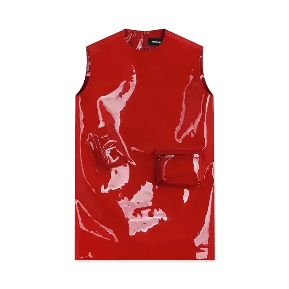 WE11DONE Leather Pocket Dress "Red"