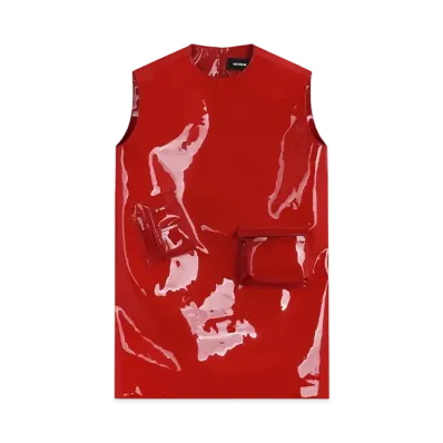 WE11DONE Leather Pocket Dress "Red"