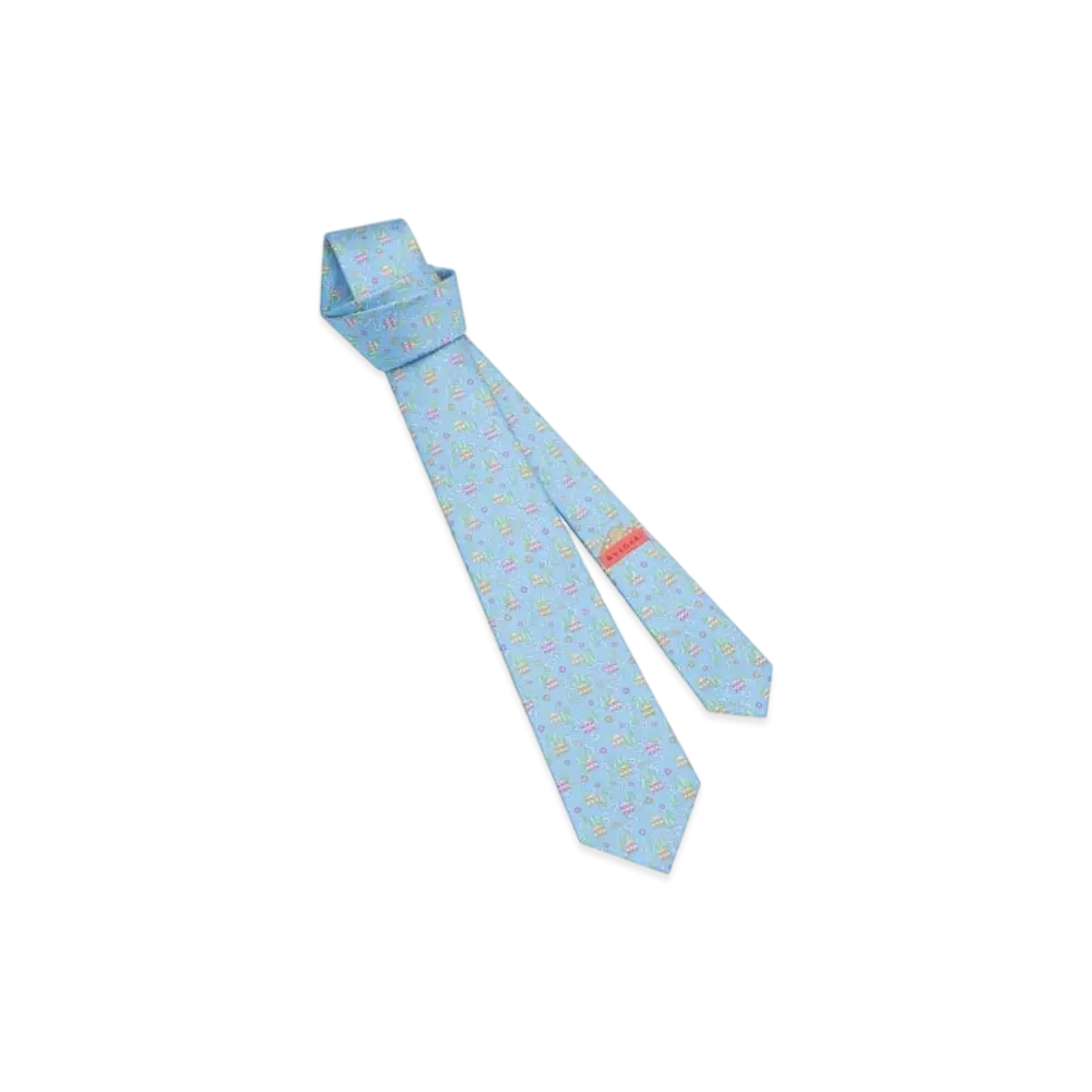 BVLGARI Pictorial Tie "LightBlue"