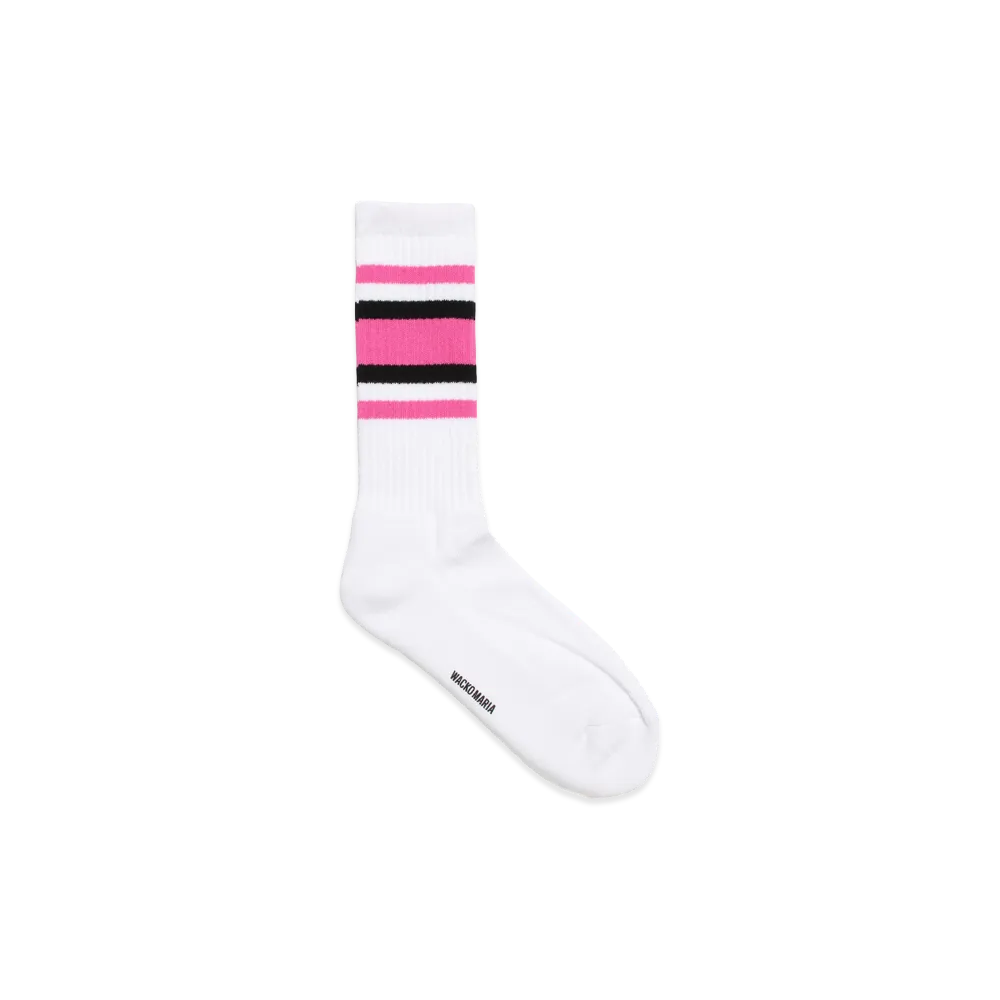 WACKO MARIA Sports Socks "White/Pink"
