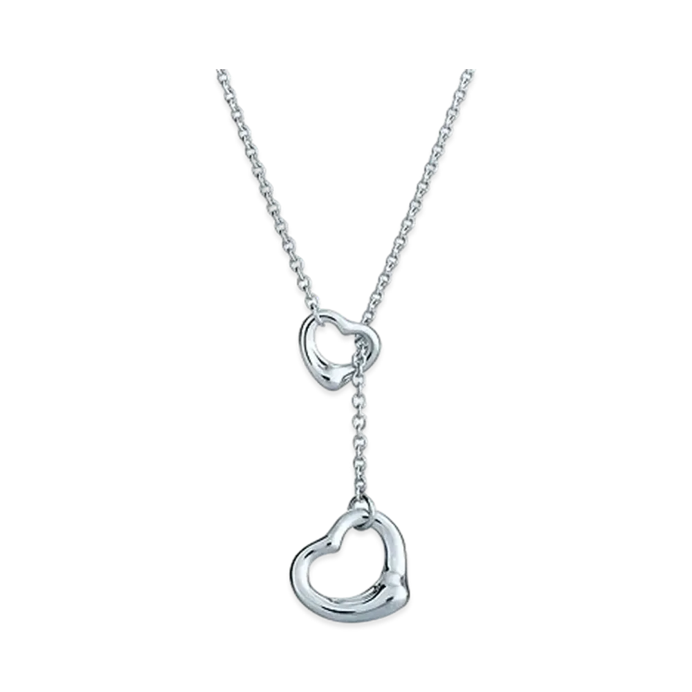 Tiffany & Co. Elsa Peretti Open Heart Lariat Necklace "Silver"