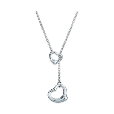 Tiffany & Co. Elsa Peretti Open Heart Lariat Necklace "Silver"